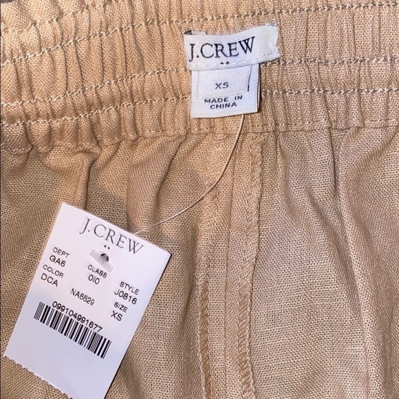 NWT J Crew tan elastic  waist linen shorts Sz Xs - Picture 4 of 10